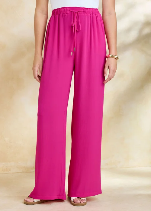 Cotton Traders Pull On Fuchsia Drawcord Trousers - 18 Image 2