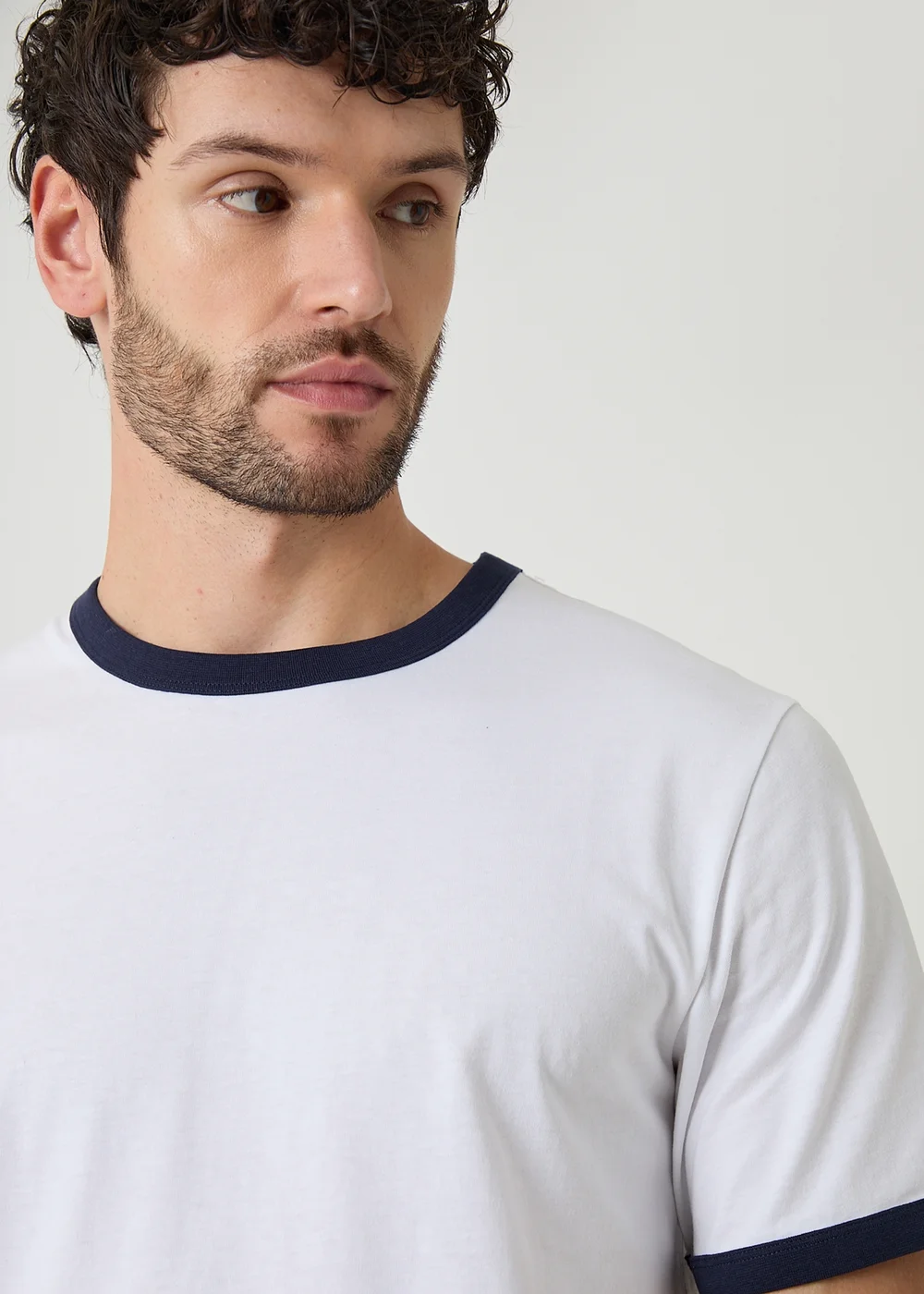 Threadbare Navy 2-Pack Cotton Ringer T-Shirts - XL Image 4