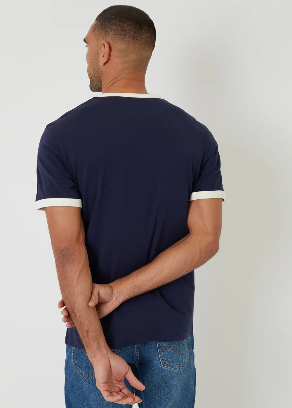 Threadbare Navy 2-Pack Cotton Ringer T-Shirts - XL Image 2