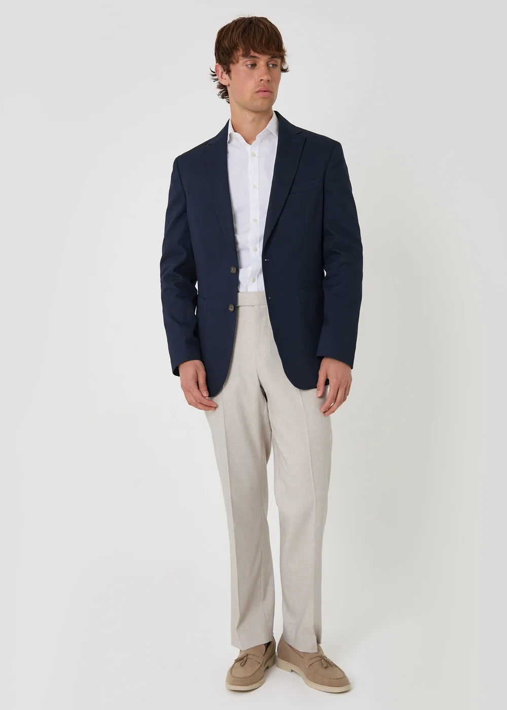 Threadbare Navy Regular Fit Cotton Blazer - 2XL Image 3