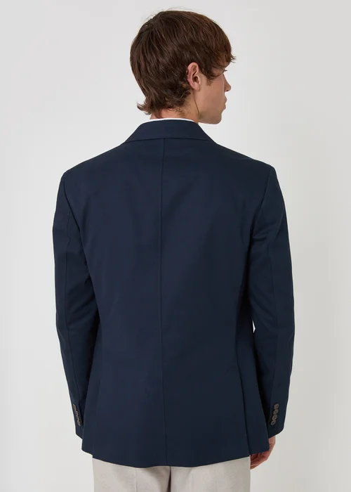 Threadbare Navy Regular Fit Cotton Blazer - 2XL Image 2