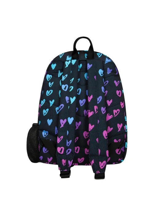 Hype Kids Black Patterned Hearts Adjustable Straps School Backpack - One Size Image 2
