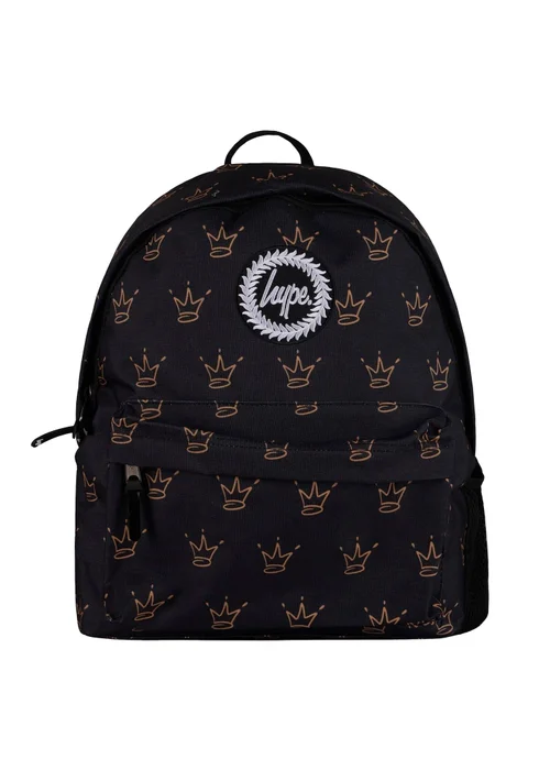 Hype Kids Black King Crown Pattern Backpack - One Size Image 1
