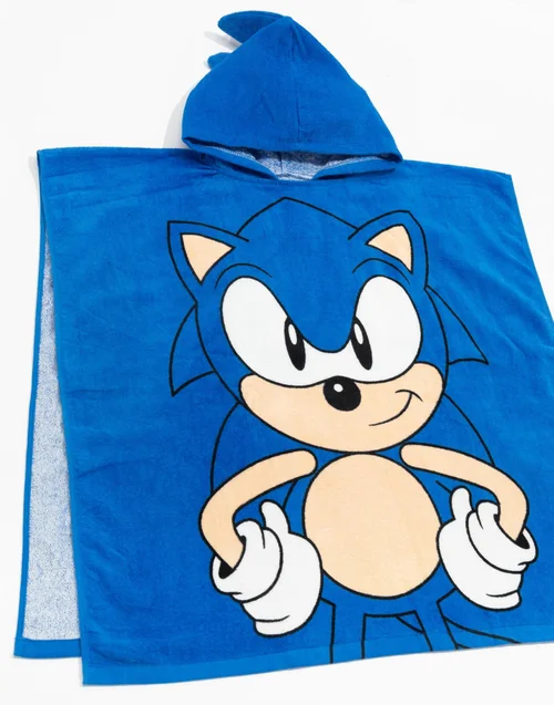 Vanilla Underground Sonic the Hedgehog Unisex Kids Blue Poncho Towel (One Size) - One Size Image 4
