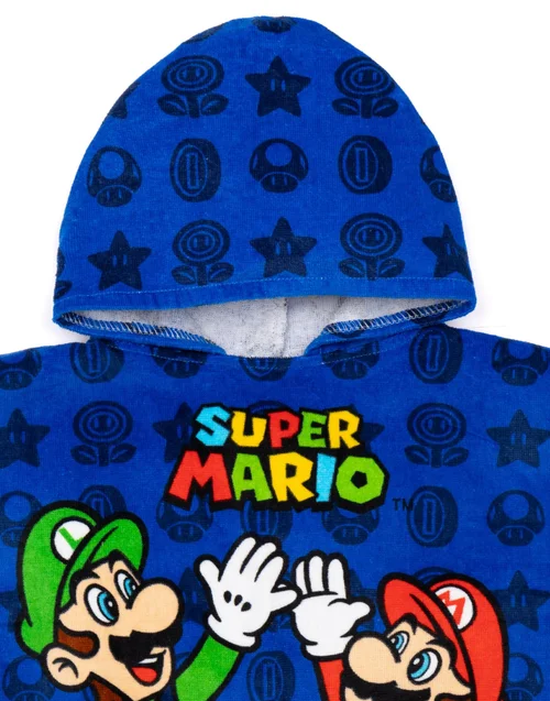 Vanilla Underground Nintendo Boys Multicoloured Character Placement Print Poncho Towel (One Size) - One Size Image 2