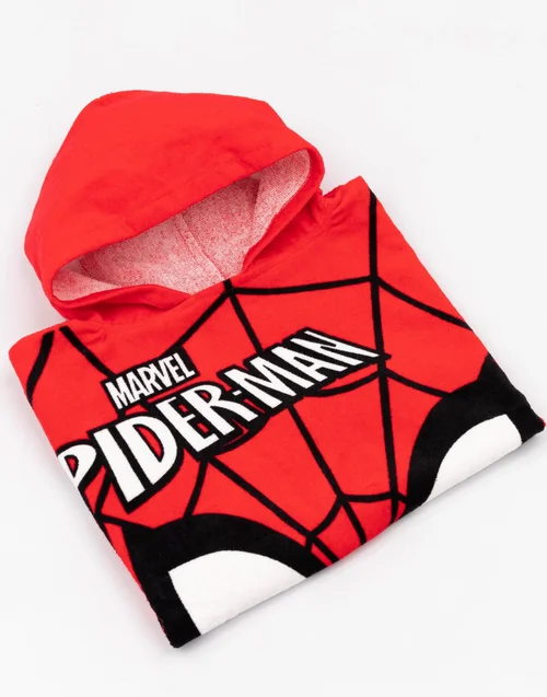 Vanilla Underground Marvel Boys Multicoloured Spider-Man Large Placement Graphic/Logo Poncho Towel (One Size) - One Size Image 4