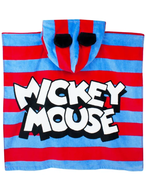 Vanilla Underground Disney Unisex Kids Red Mickey Mouse Poncho Towel (One Size) - One Size Image 2