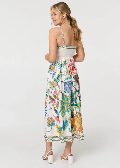 Izabel London White Tropical Print Cami Strap Maxi Dress - 16 Image 3