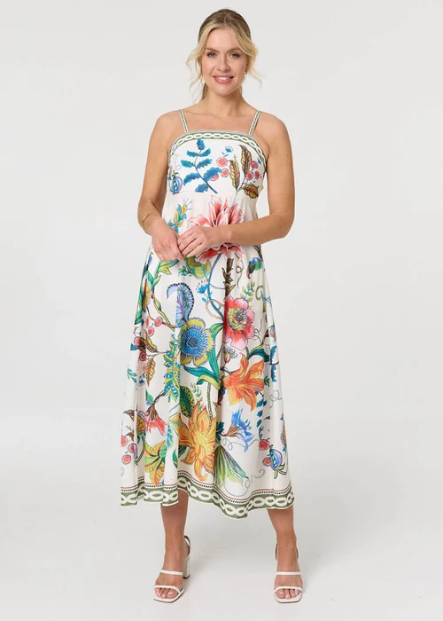 Izabel London White Tropical Print Cami Strap Maxi Dress - 16 Image 1