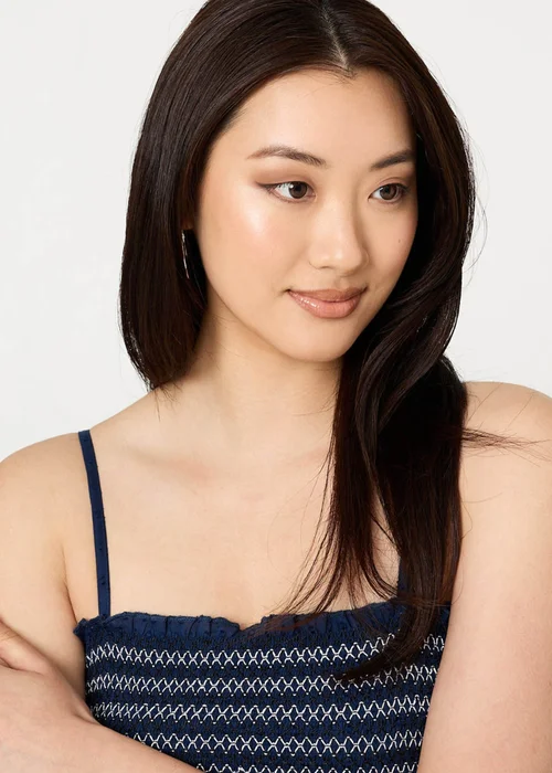 Izabel London Blue Embroidered Border Cami Strap Midi Dress - 16 Image 4