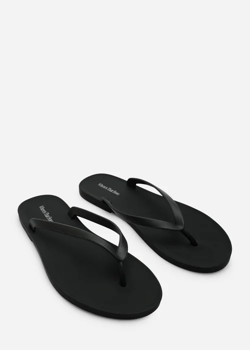 Where's That From Kailany Black Matte Jelly Thong Flip Flop Sandals - 4 Image 4