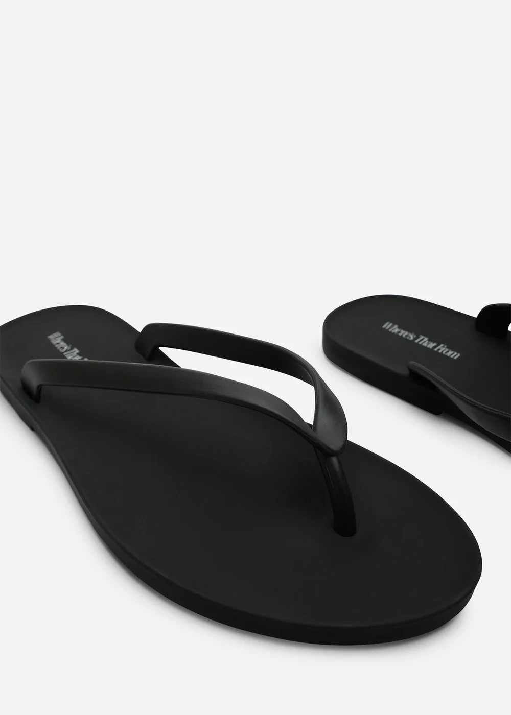Where's That From Kailany Black Matte Jelly Thong Flip Flop Sandals - 4 Image 5