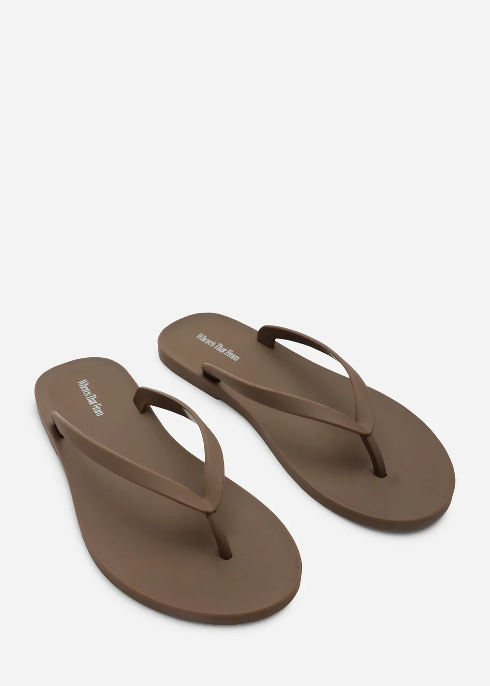 Where's That From Kailany Chocolate Brown Matte Jelly Thong Flip Flop Sandals - 3 Image 3