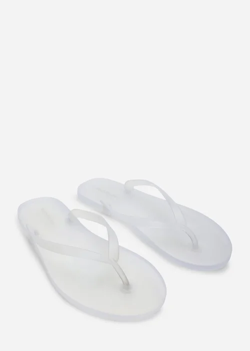 Where's That From Kailany White Matte Jelly Thong Flip Flop Sandals - 3 Image 4