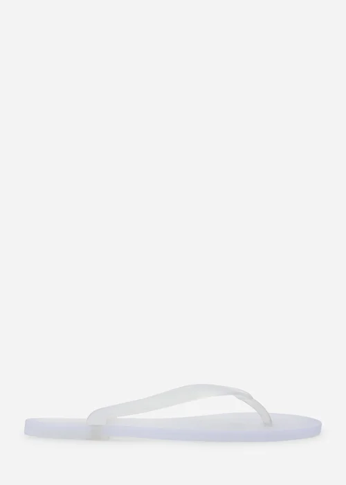 Where's That From Kailany White Matte Jelly Thong Flip Flop Sandals - 3 Image 1