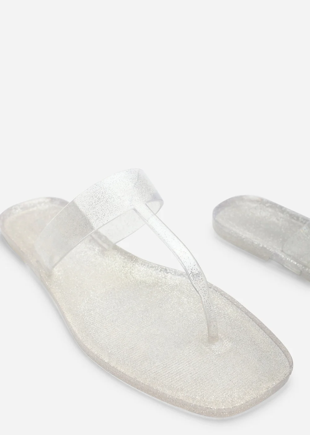 Where's That From Rosalyn Clear Glitter Thong Flip Flop Sandals - 5 Image 5