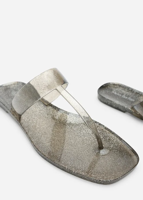 Where's That From Rosalyn Smoke Glitter Thong Flip Flop Sandals - 5 Image 5