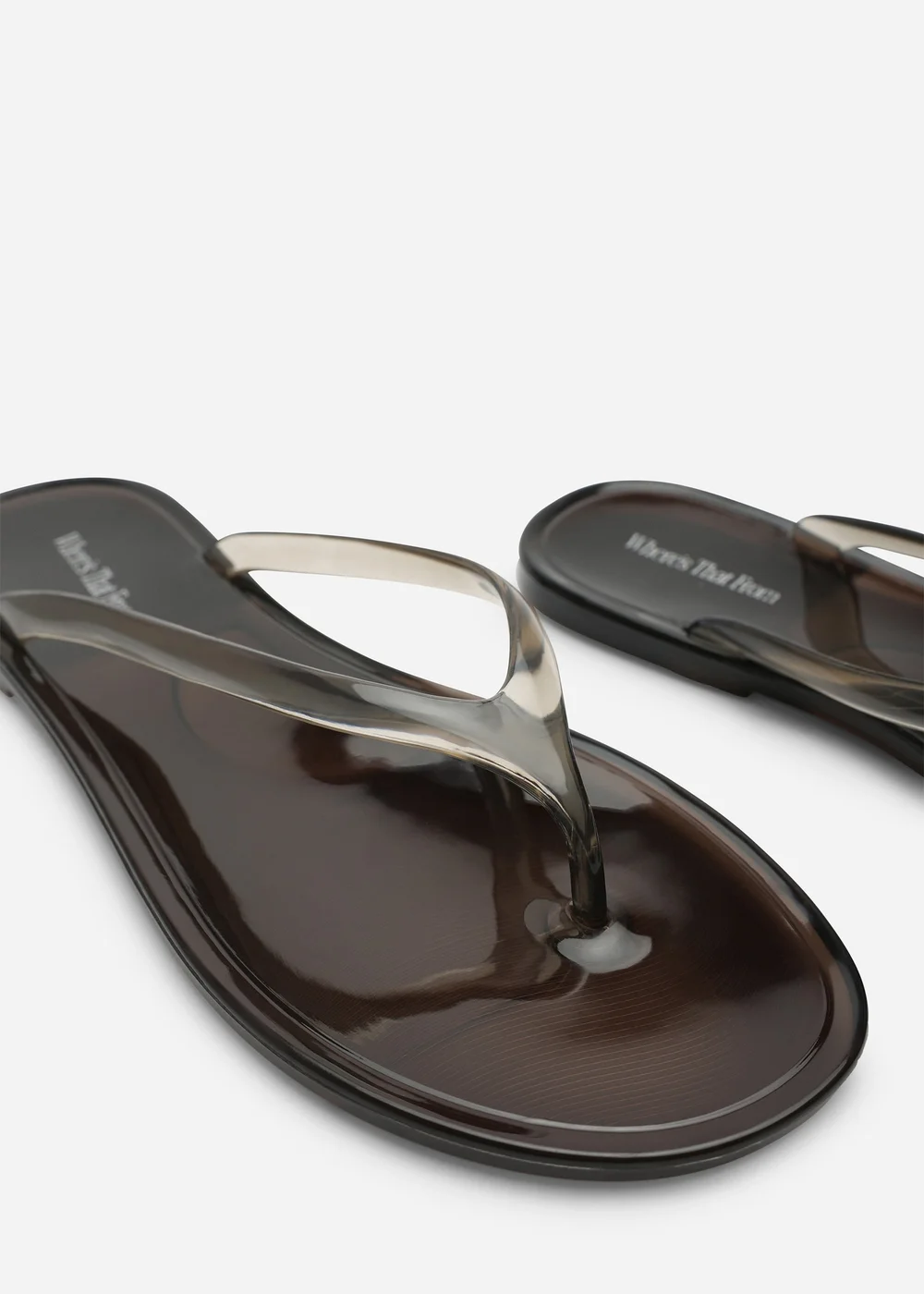 Where's That From Chandler Black Clear Jelly Thong Flip Flop Sandals - 3 Image 5