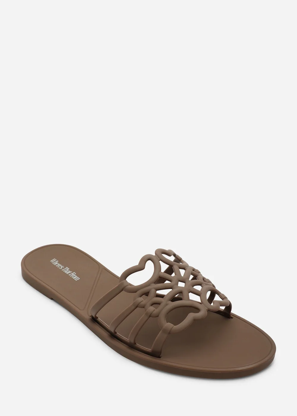 Where's That From Emiliana Chocolate Brown Matte Jelly Flat Sandals - 3 Image 3