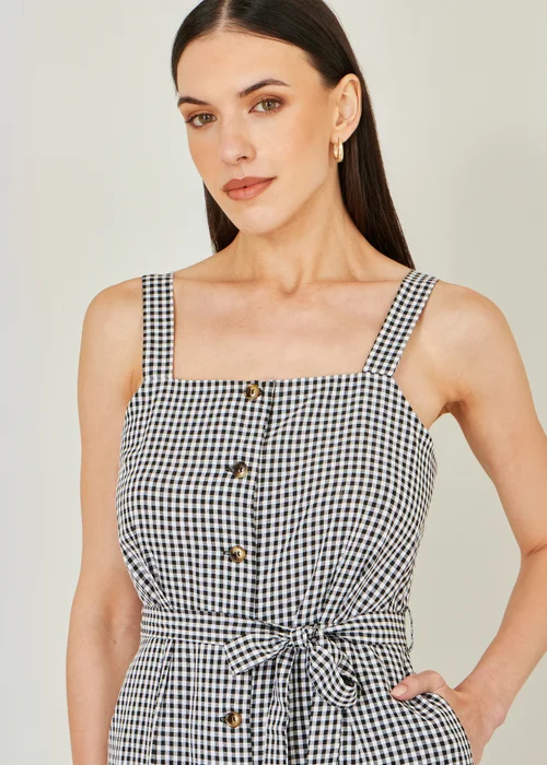 Yumi Black Gingham Button Through Jumpsuit - 14 Image 4
