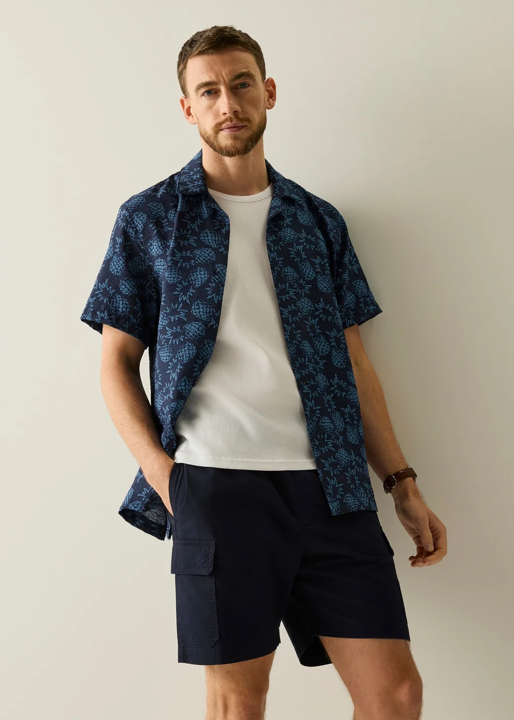 Regatta Life Airbrushed Pineapple Navy Tulum Lightweight Shirt - 3XL Image 1