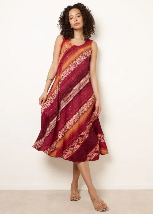 Blue Vanilla Orange Sequin Jacquard Dress - M/L Image 1