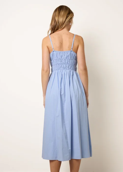 Blue Vanilla Blue Ruched Binding Strappy Midi Dress - L Image 4