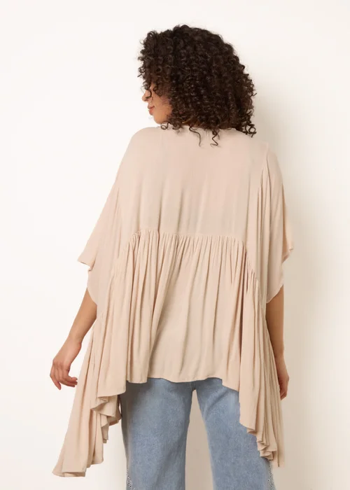 Blue Vanilla Stone Gathered Oversized Top - One Size Image 4