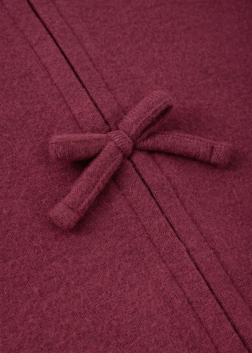Girls Burgundy Bow Knitted Top & Trouser Set (7-15yrs) - 7 Yrs Image 2