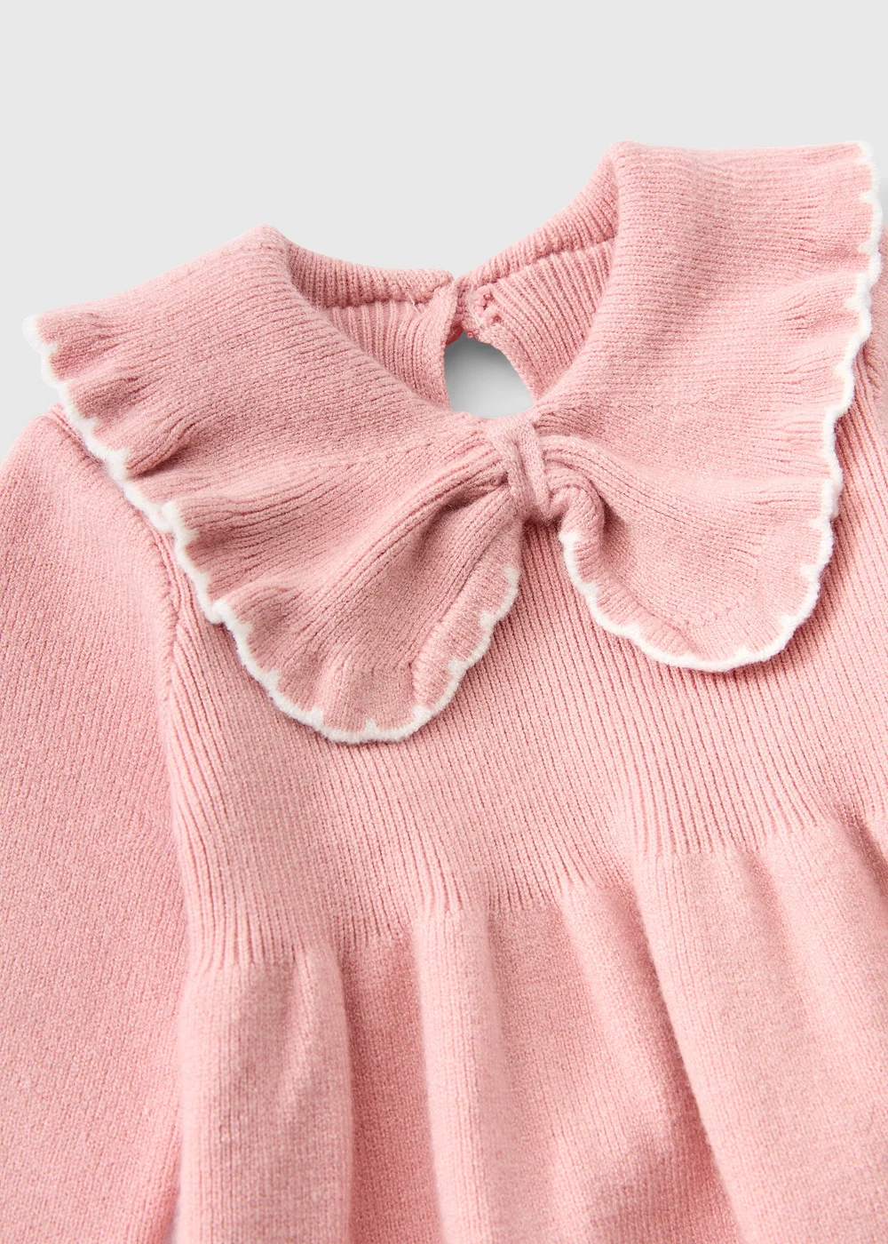 Baby Pink Knitted Bow Dress & Tights Set (0-23mths) - 3-6 months Image 2