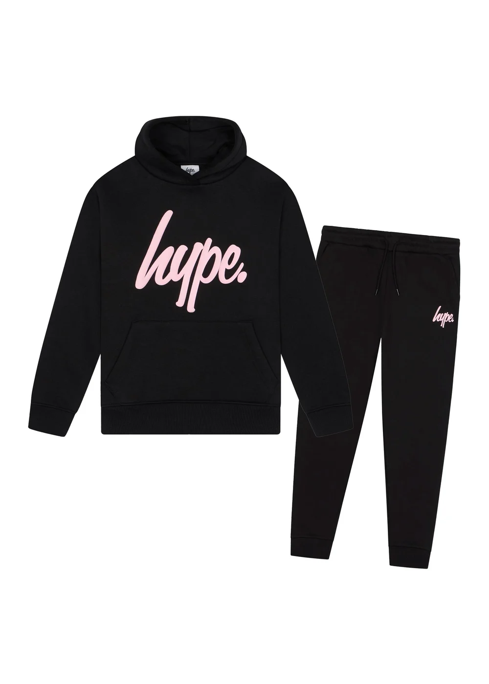 Hype Girls Black Hooded Tracksuit with Joggers (7-12 Years) - 7-8 Yrs Image 1