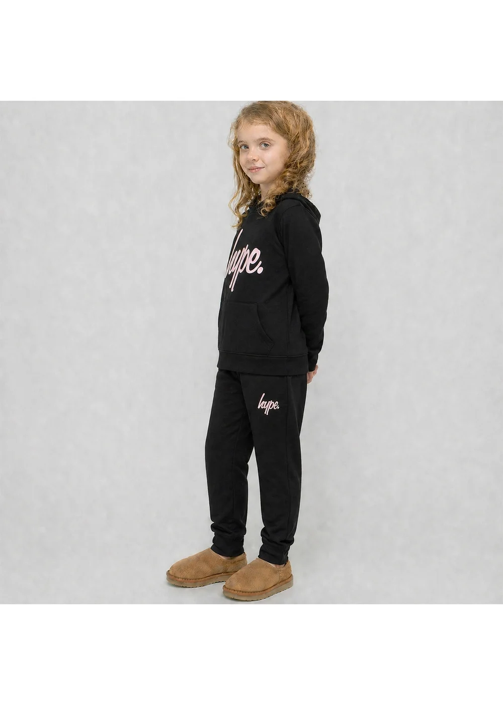 Hype Girls Black Hooded Tracksuit with Joggers (7-12 Years) - 7-8 Yrs Image 4