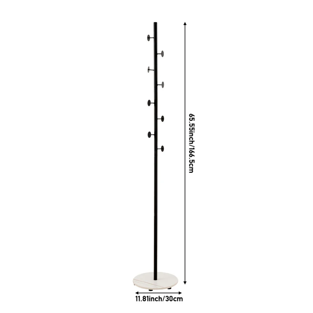 Lifeideas Freestanding Coat Rack with Marble Base - One Size Image 2
