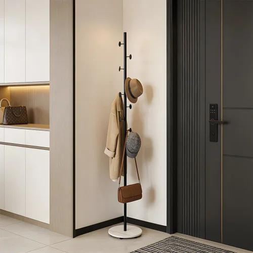 Lifeideas Freestanding Coat Rack with Marble Base - One Size Image 1