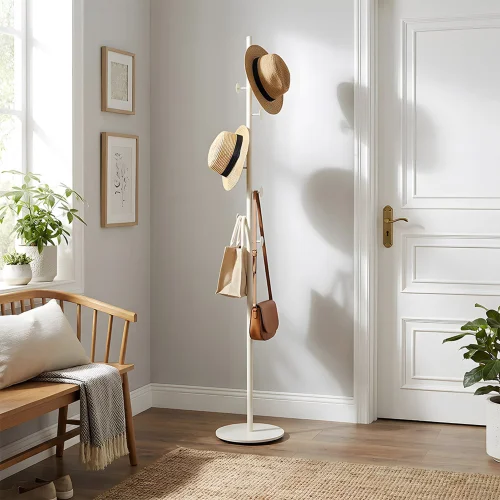 Lifeideas Freestanding Coat Rack with Marble Base - One Size Image 1