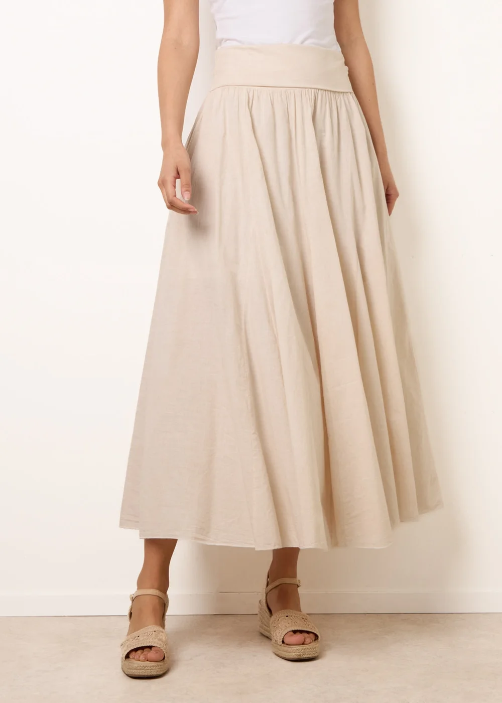 Blue Vanilla Stone Godet Hem Jersey Waist Skirt - M/L Image 2