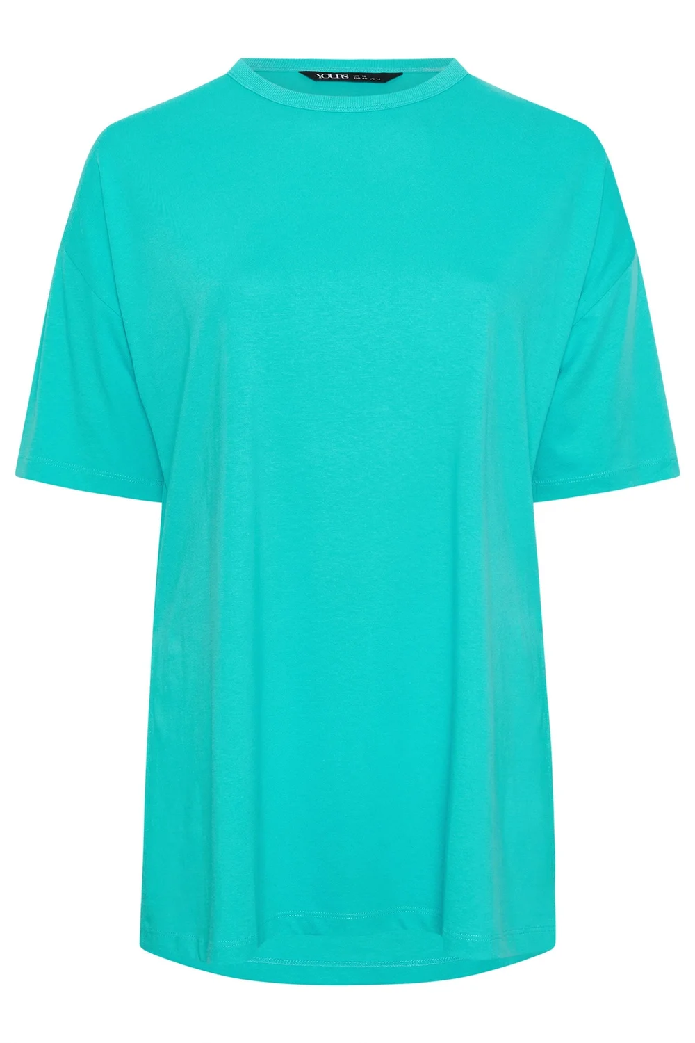Yours Curve Turquoise Blue Side Split Longline T-Shirt - 22-24 Image 5