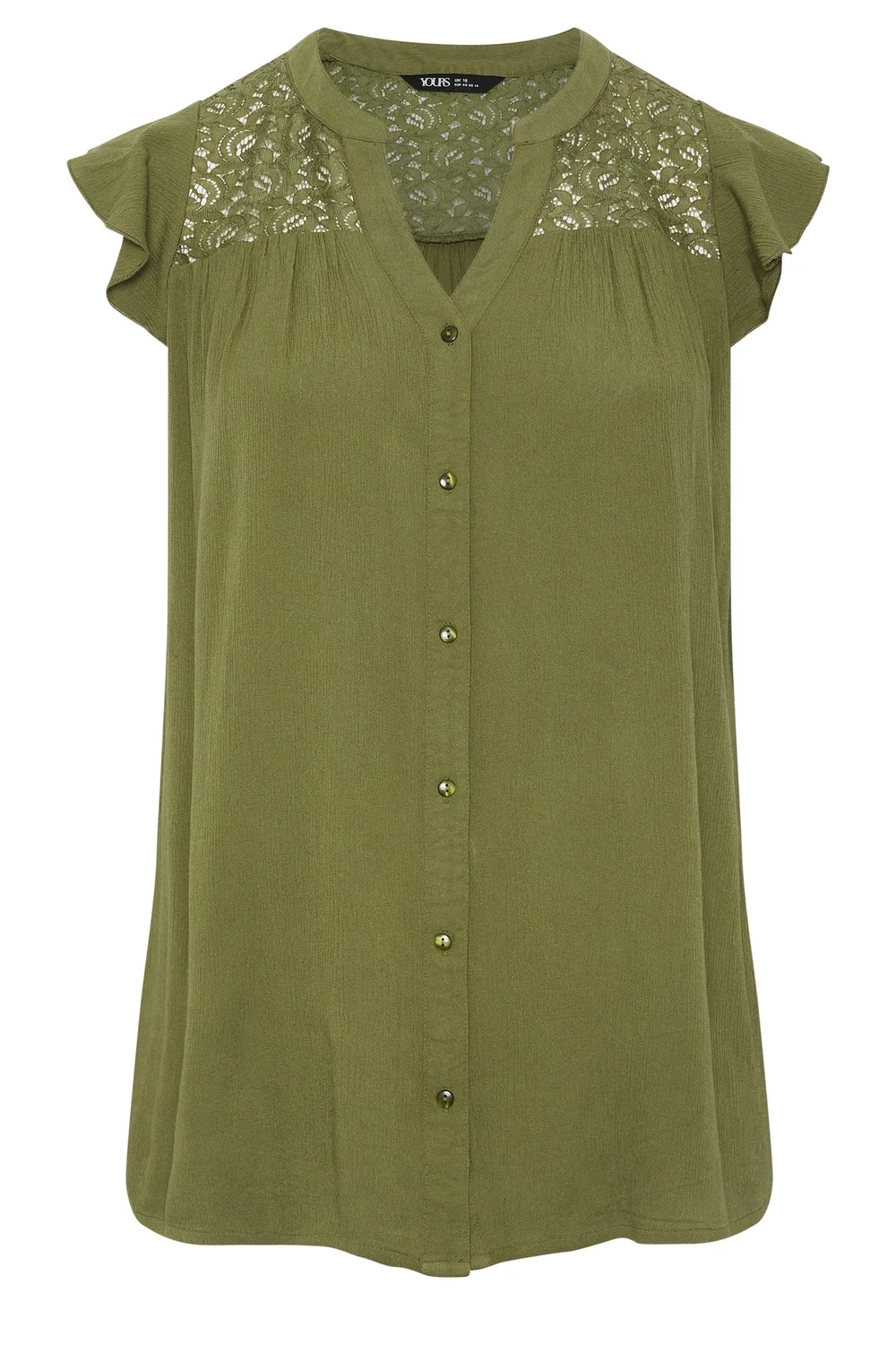 Yours Curve Green Crochet Blouse - 30-32 Image 5