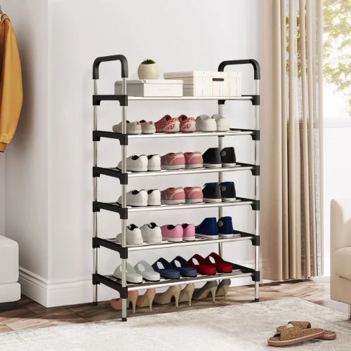 Lifeideas 6-Tier Galvanised Steel Shoe Rack - One Size Image 1
