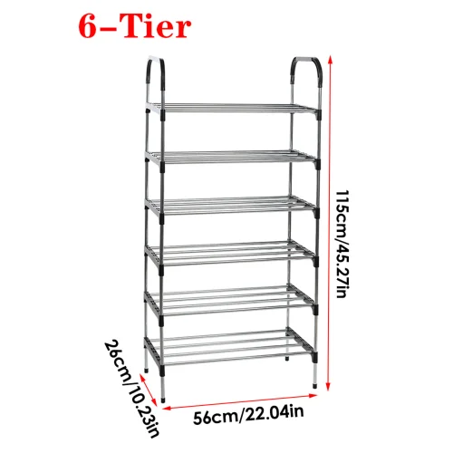 Lifeideas 6-Tier Galvanised Steel Shoe Rack - One Size Image 2