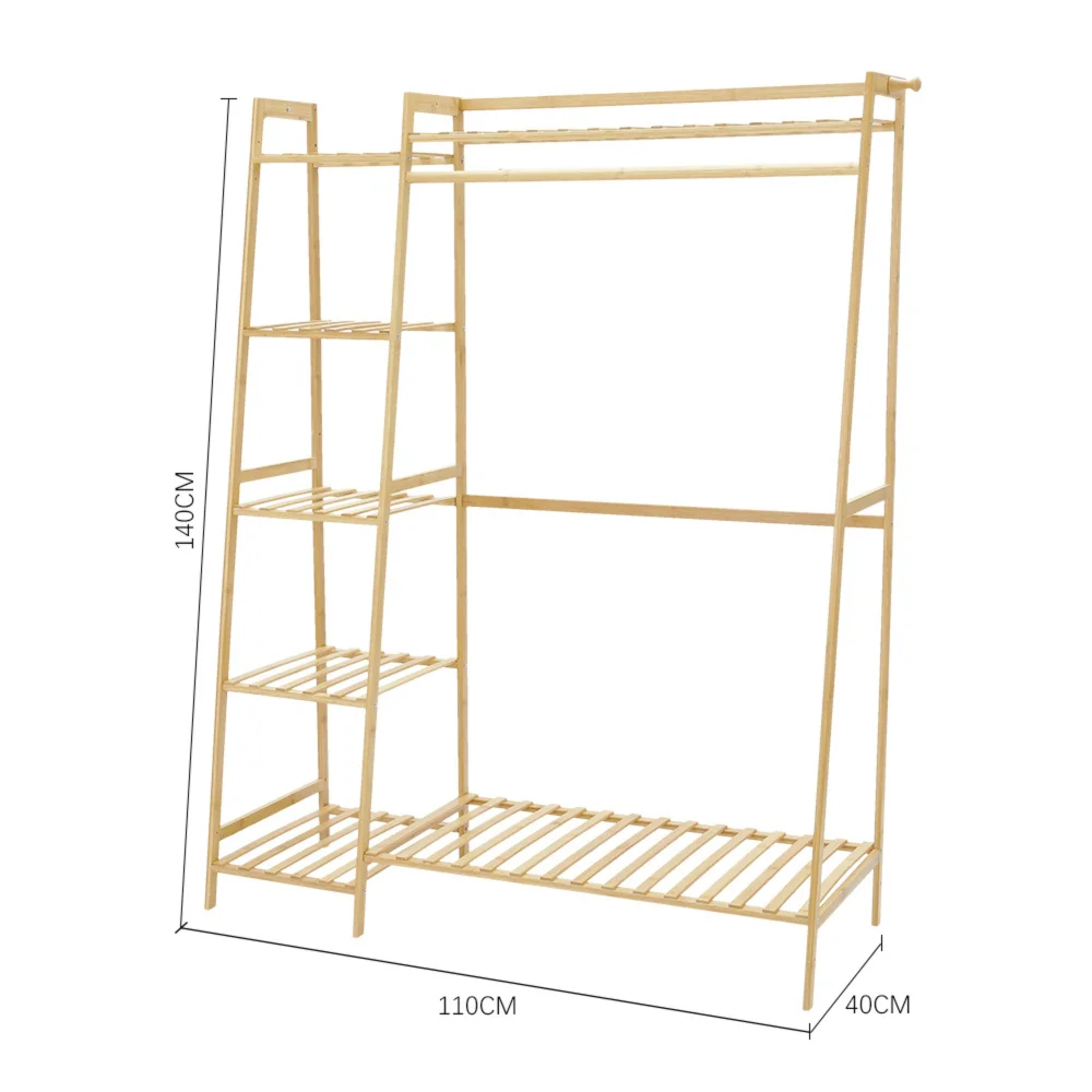 Lifeideas Bamboo Garment Clothes Rack - One Size Image 2