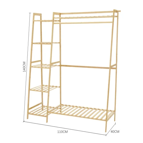 Lifeideas Bamboo Garment Clothes Rack - One Size Image 2
