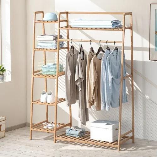 Lifeideas Bamboo Garment Clothes Rack - One Size Image 1