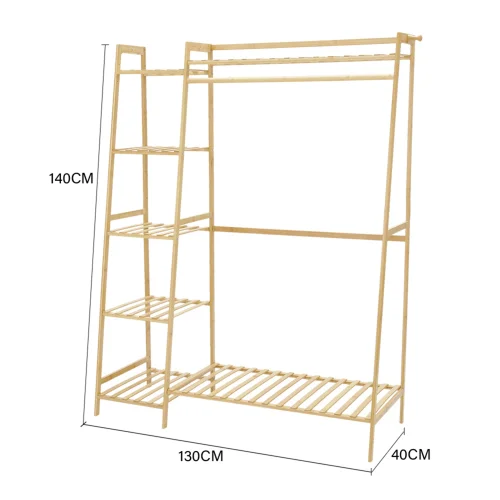 Lifeideas Bamboo Garment Clothes Rack - One Size Image 2