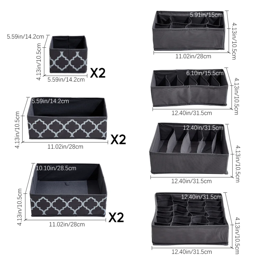 Lifeideas 10 Pcs Foldable Non-woven Clothing Organizer - One Size Image 2