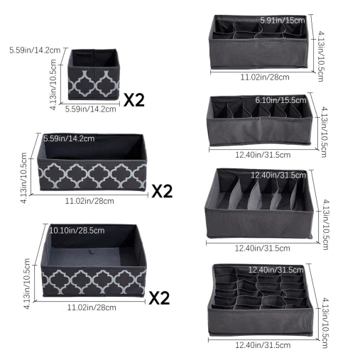 Lifeideas 10 Pcs Foldable Non-woven Clothing Organizer - One Size Image 2