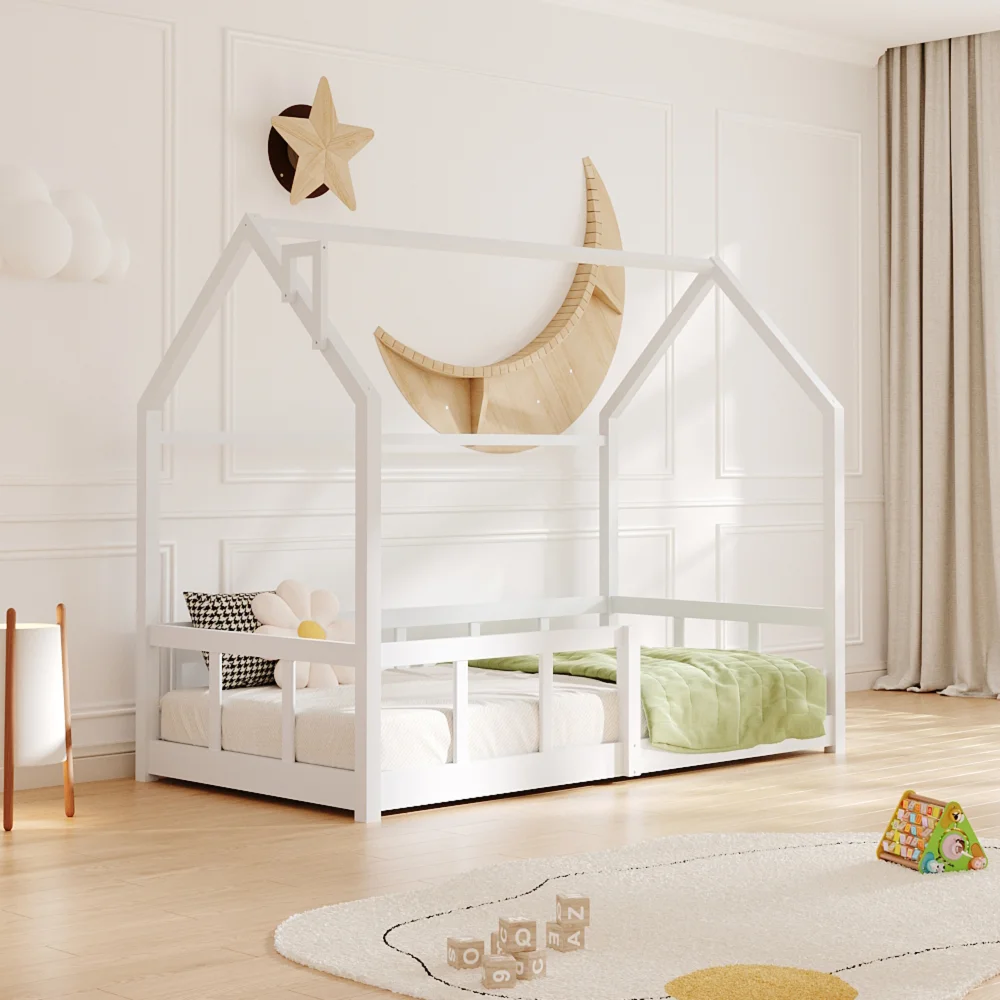 Kidkid White Wooden House Bed Frame - One Size Image 1