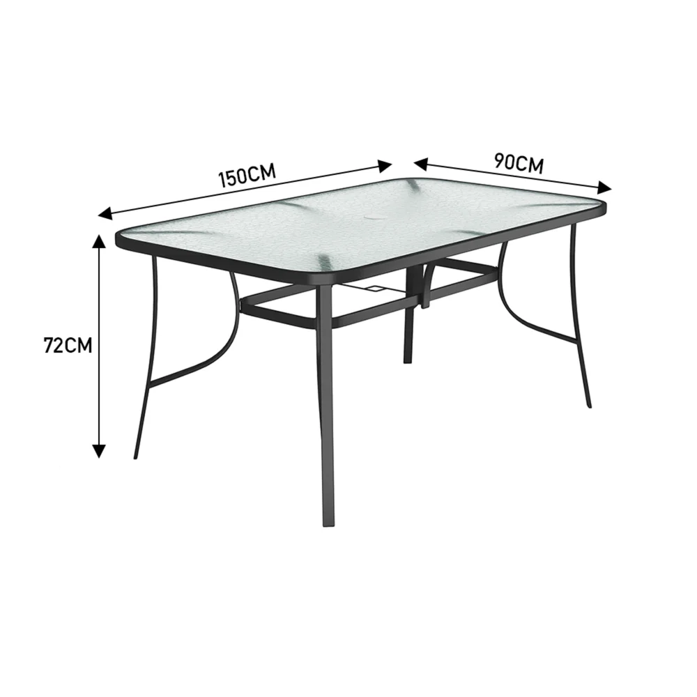 Breeins Tempered Glass Outdoor Coffee Table & Rattan Chairs Set - One Size Image 2
