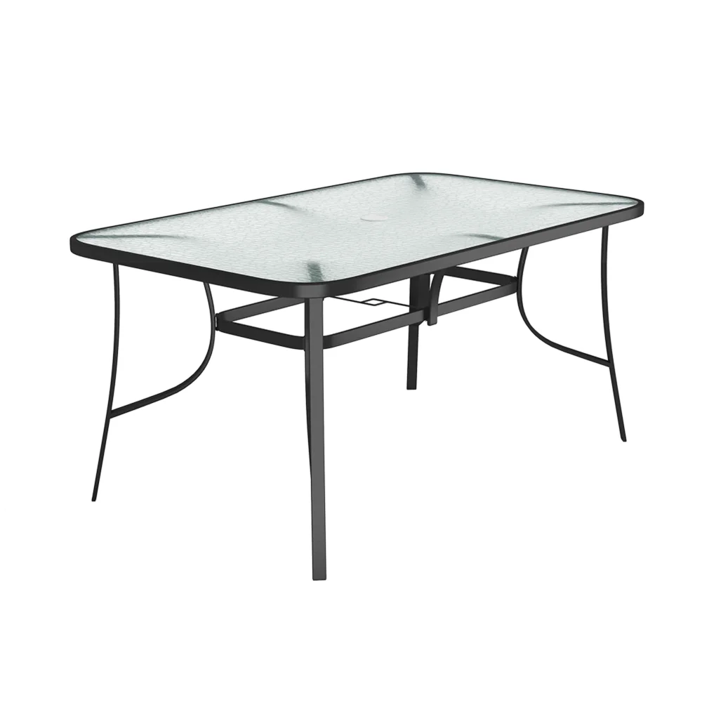 Breeins Tempered Glass Outdoor Coffee Table & Rattan Chairs Set - One Size Image 4