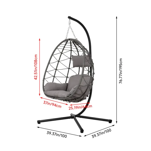 Breeins Swing Egg Chair with Stand & Cushion - One Size Image 2